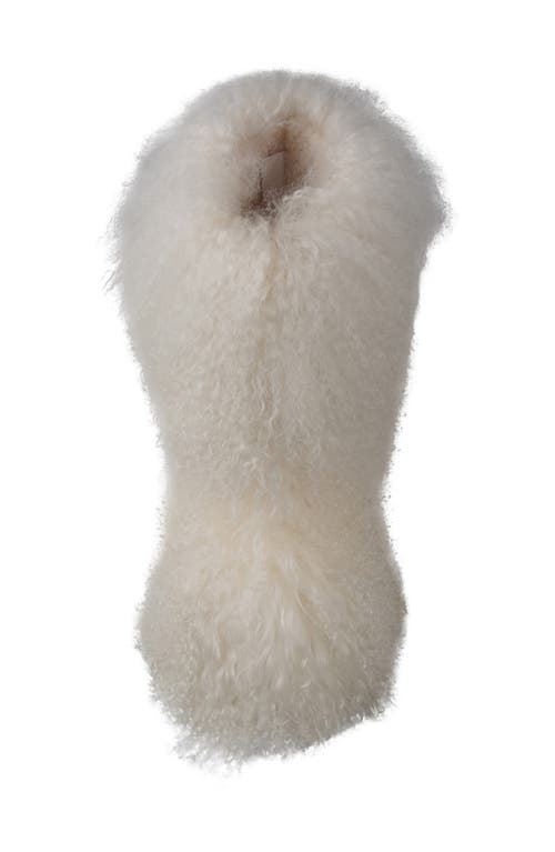 Zigi Risha Genuine Shearling Knee High Boot In White