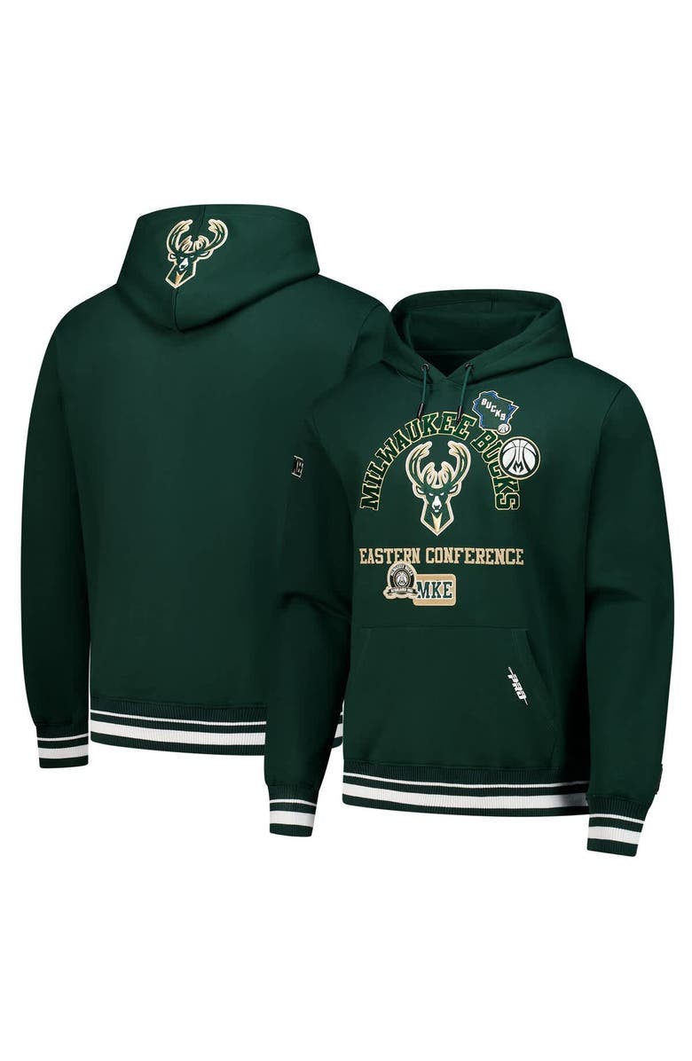 PRO STANDARD Men's Pro Standard Hunter Green Milwaukee Bucks Area Code Pullover Hoodie, Main, color, Hunter Green