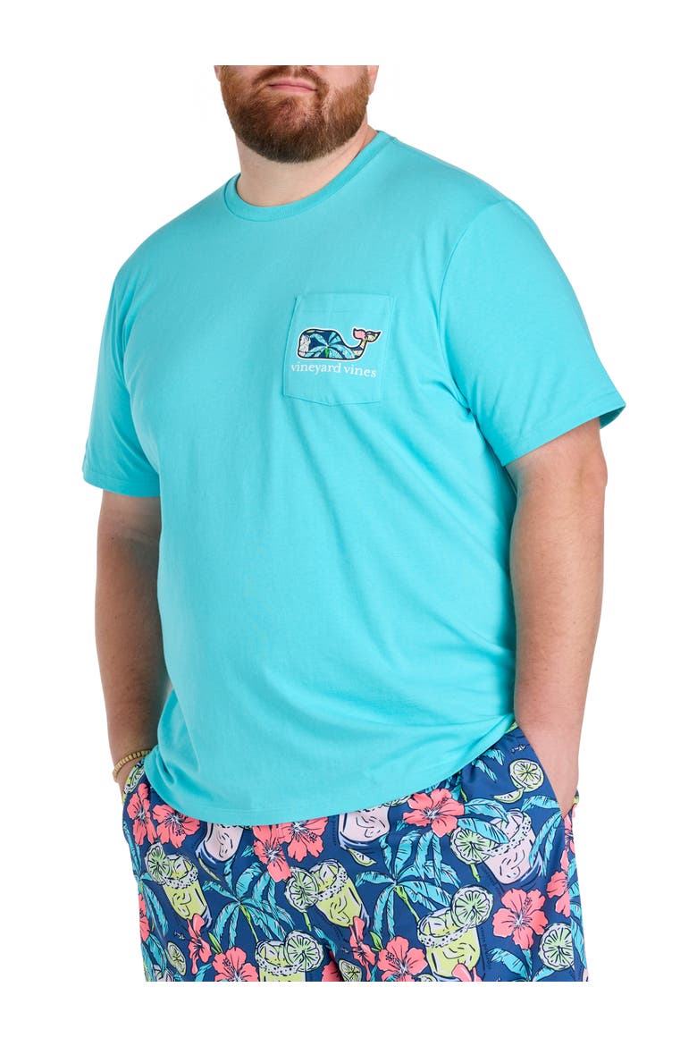 Big & Tall Forita Palms Whale Graphic Tee, Main, color, TURQS