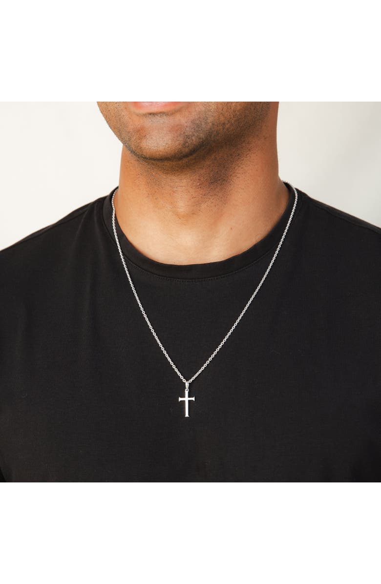 Rizen Jewelry Large Cross Pendant Necklace, Alternate, color, Sterling Silver