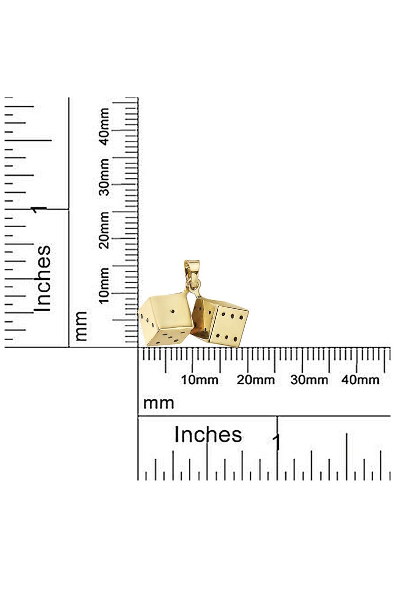 14K Gold 3D Dice Pendant, Alternate, color, 2TONE