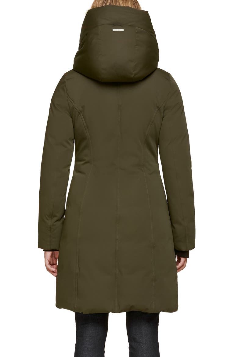 Slim Fit Hooded Down Coat, Alternate, color, ARMY