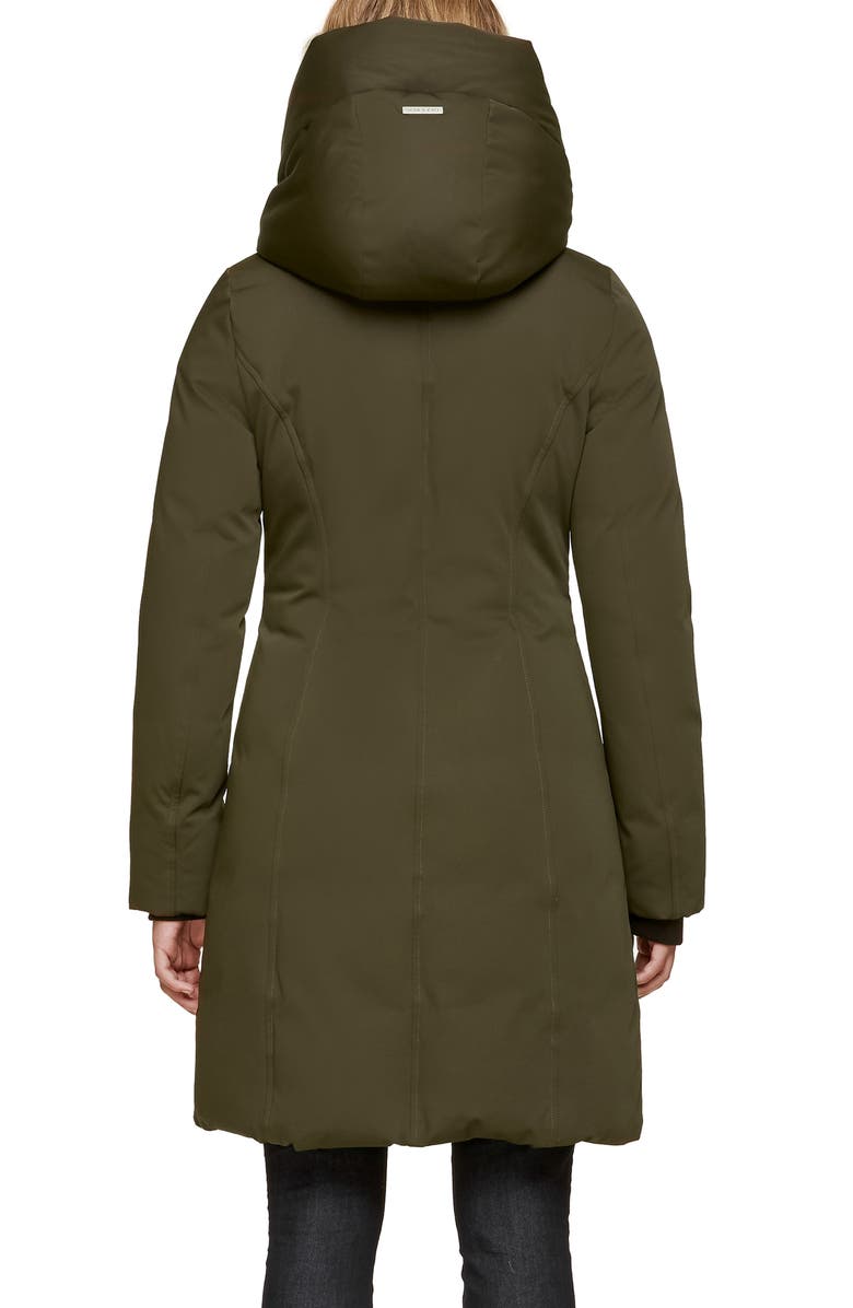 Soia 
Kyo Slim Fit Hooded Down Coat, Alternate, color, Army