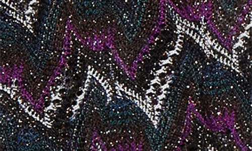 Missoni Chevron Stripe Metallic Knit Top In Multi