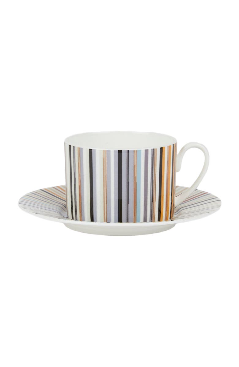 Missoni Home Stripes Jenkins Set Of 6 Tea Cups & Saucers, Main, color, White