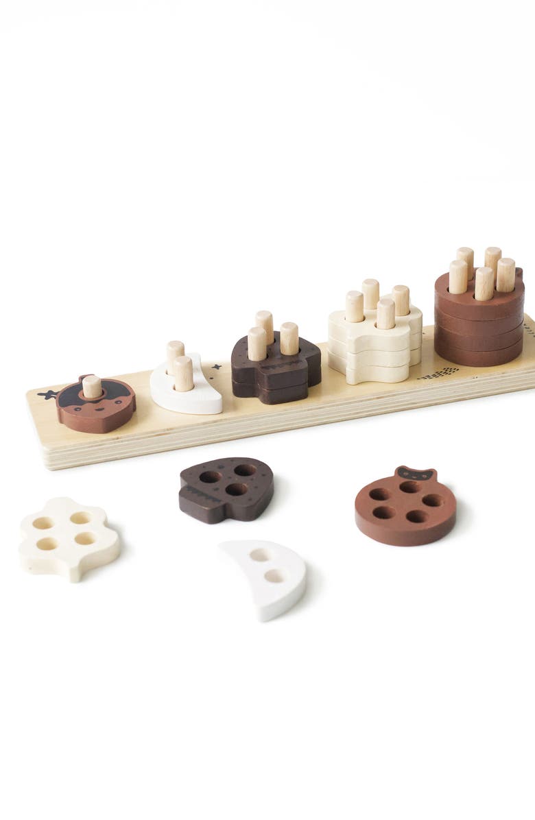 Wee Gallery Wooden Numbers, Nature Number Cards and Count and Stack Toy Bundle, Alternate, color, Counting