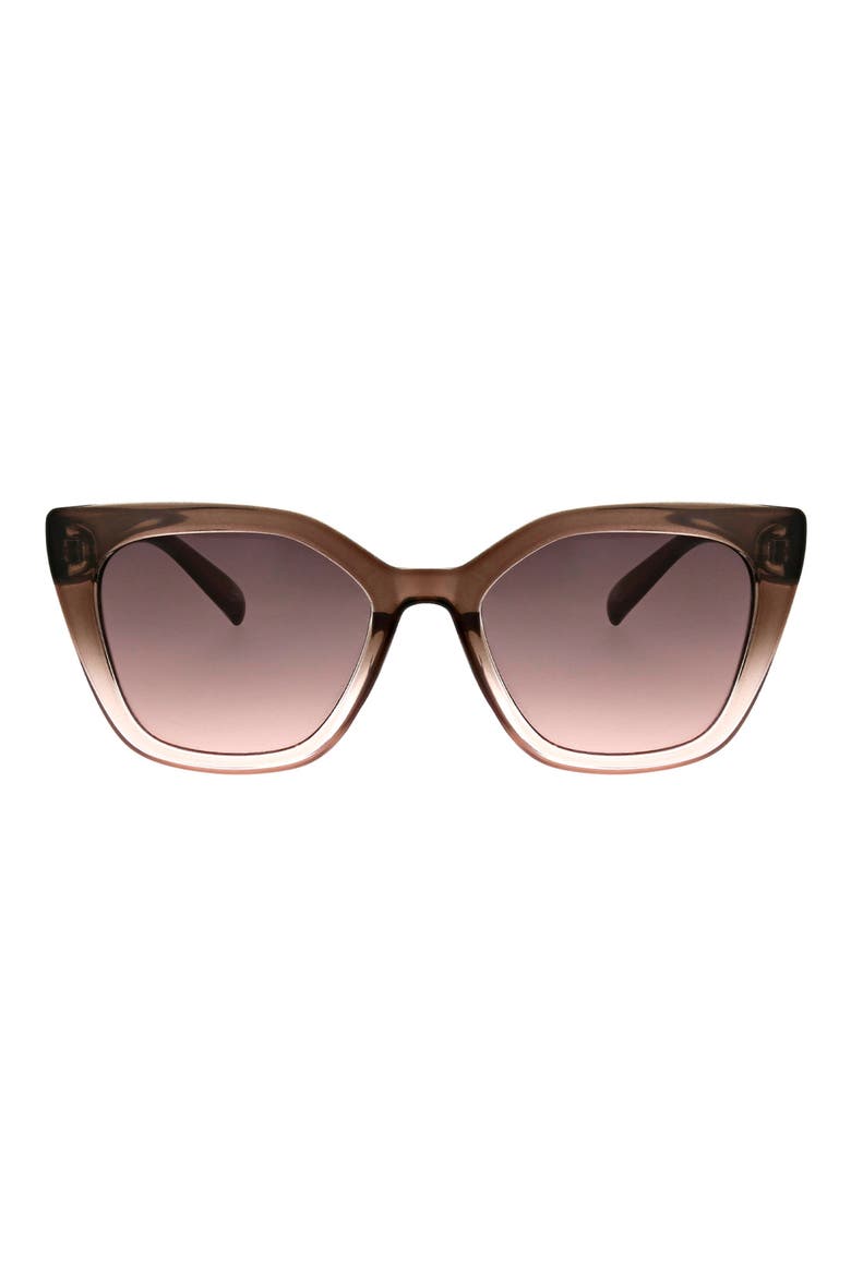 52mm Modern Square Sunglasses, Main, color, BROWN ROSE OMBRE