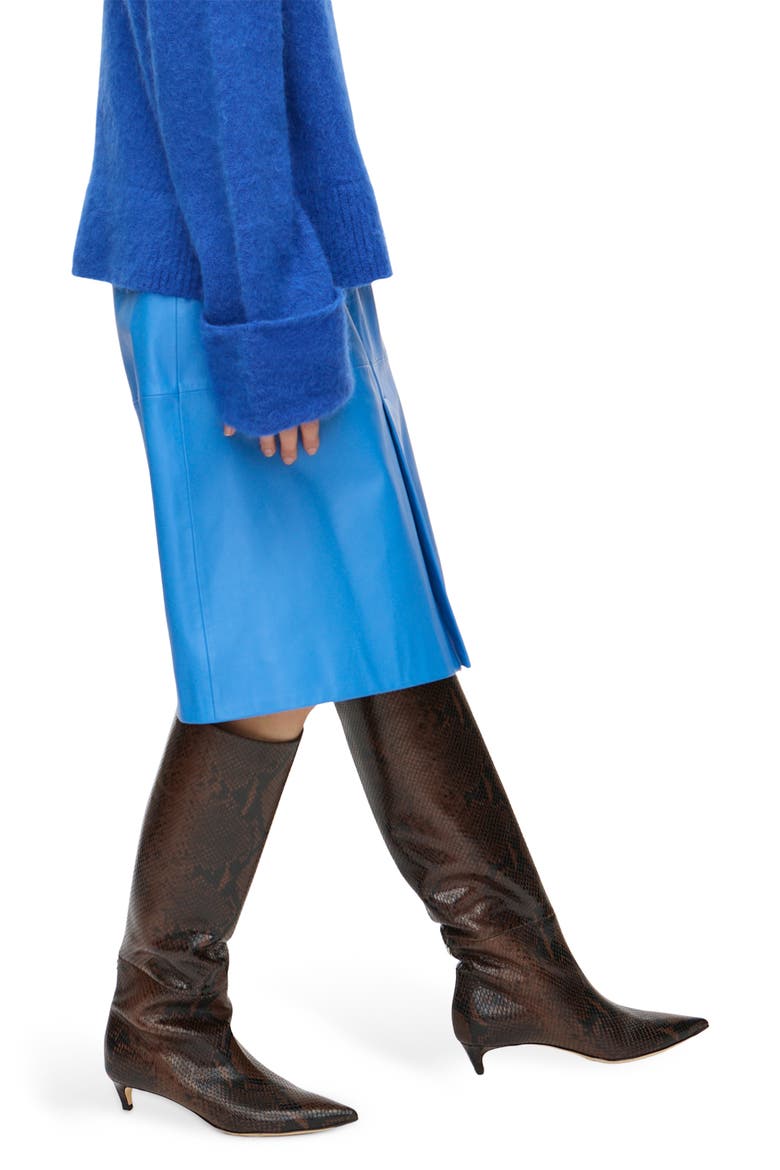 Olwen Leather Skirt, Alternate, color, BLUE