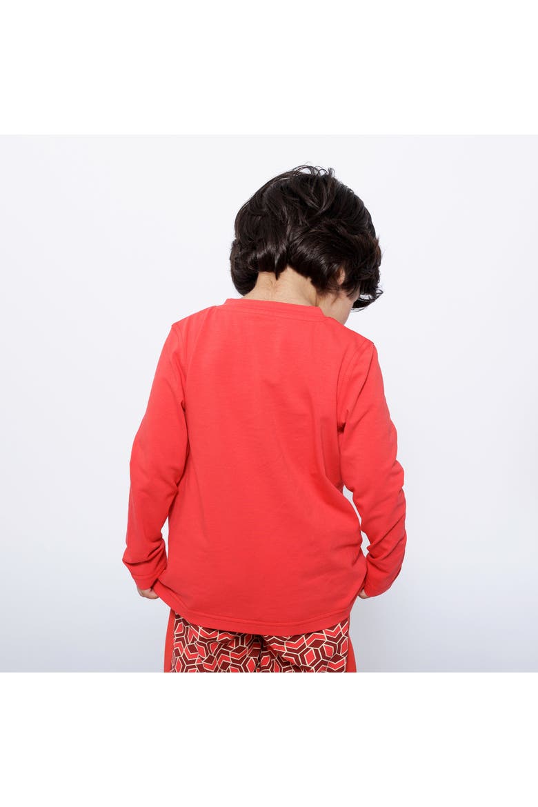 Boys Pocket Long-Sleeve Henley Shirt, Alternate, color, Red