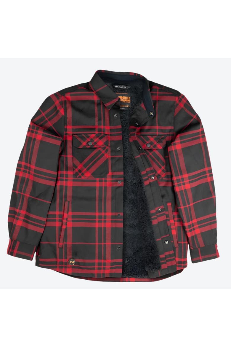 3 Season Flannel Heated Shirt Jacket, Alternate, color, Red