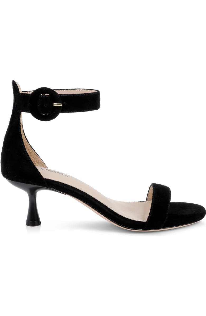 L
AGENCE Andelle II Ankle Strap Sandal, Alternate, color, Black Suede