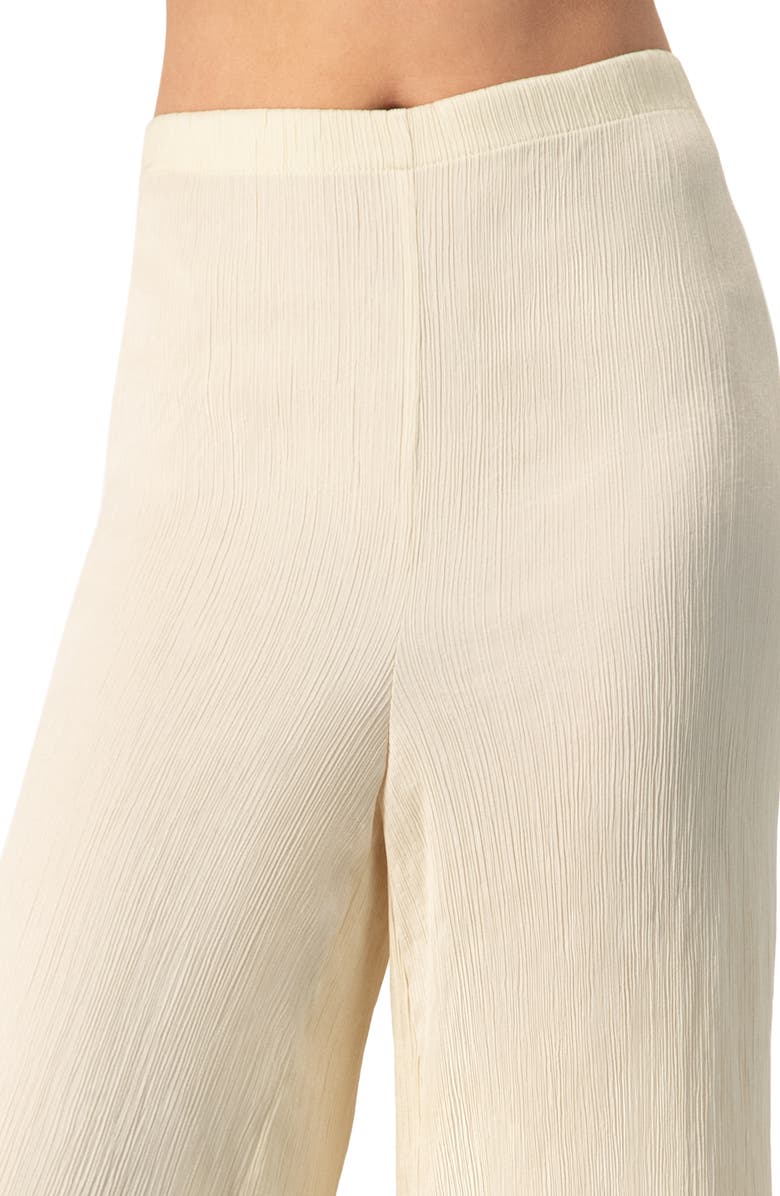IVONNE Elastic Waistband Pleated Wide-Leg  Pants, Alternate, color, Ivory