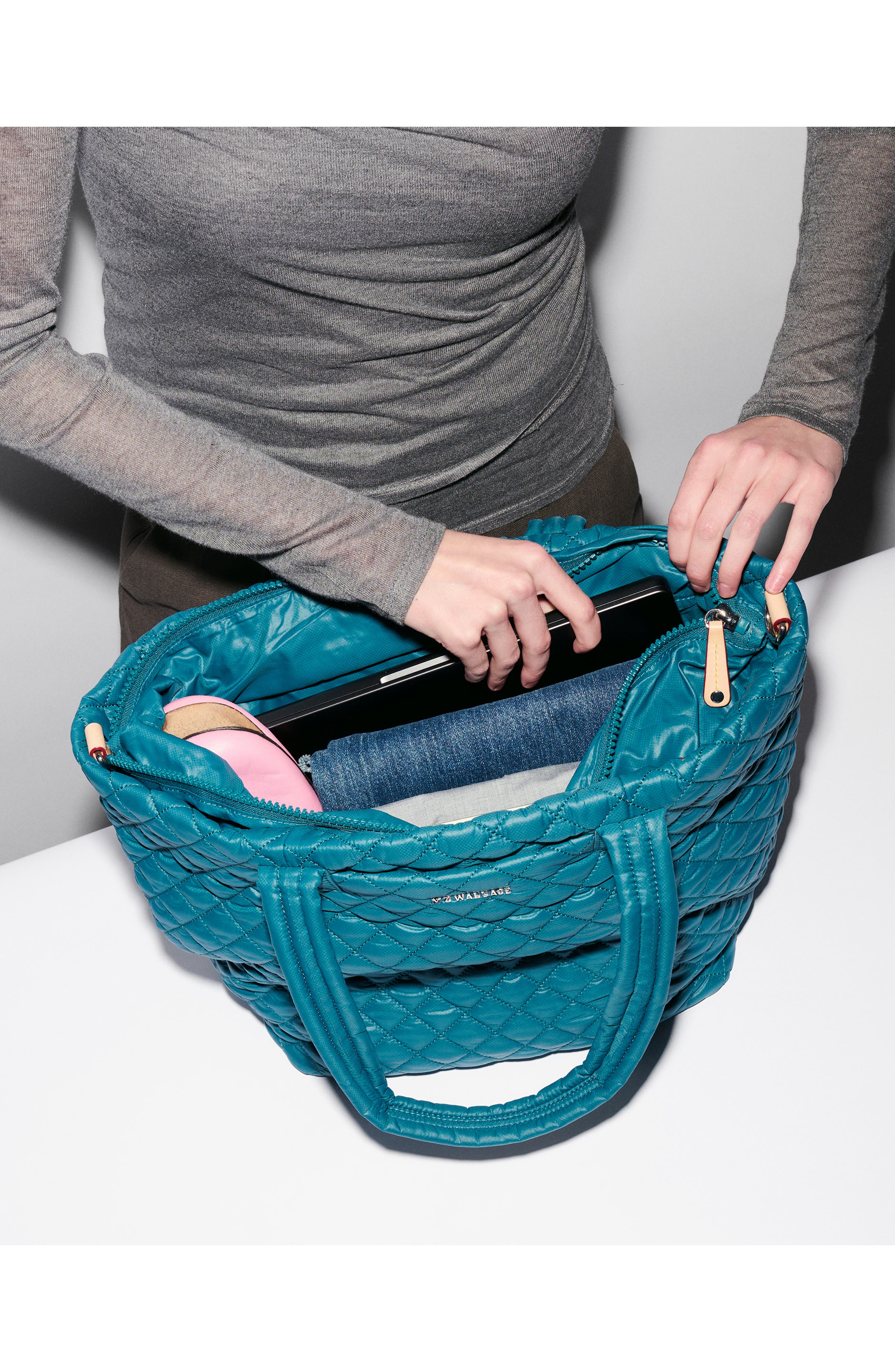 MZ Wallace Medium Metro Deluxe Tote, Alternate, color, Pacific