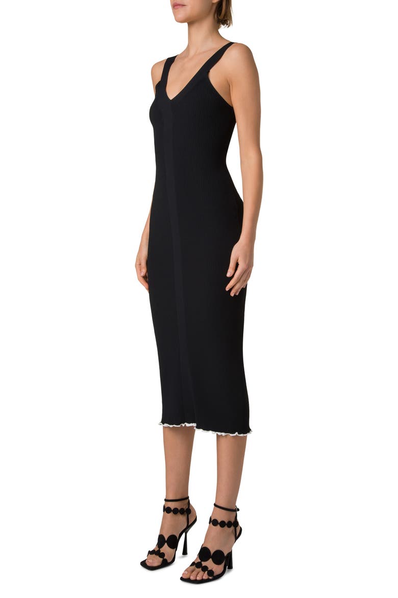 Rib Knit Body-Con Tank Dress, Alternate, color, BLACK-CREAM