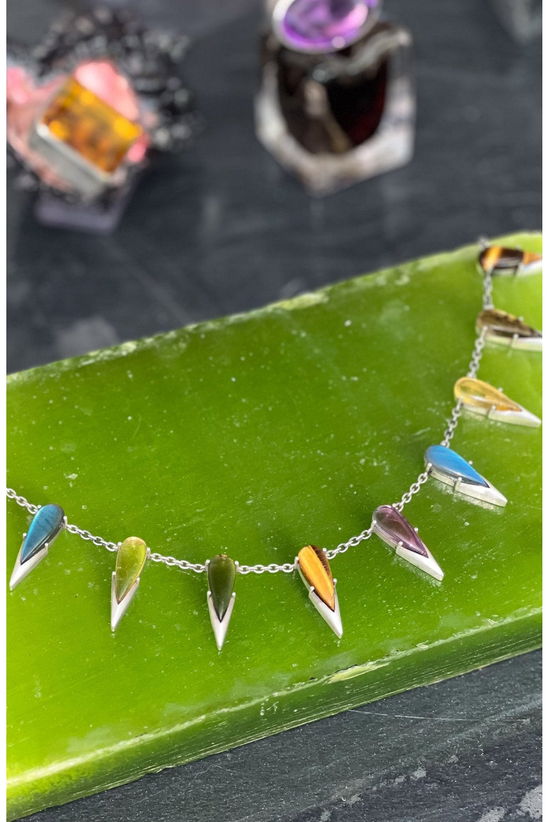 Saber Tooth Necklace, Alternate, color, Angora Silver