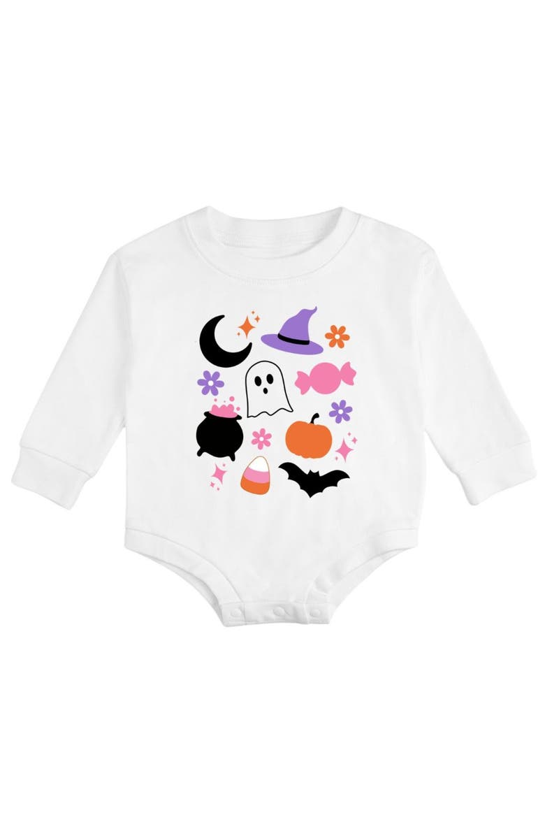 Sweet Wink Halloween Fun Long Sleeve Romper, Main, color, 