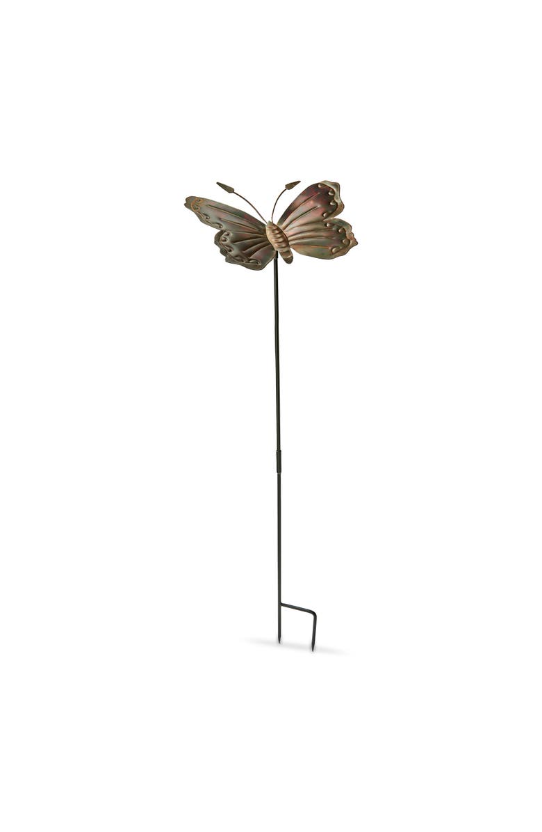 tag Butterfly Garden Stake Antique Bronze Iron Spring, Main, color, Gold
