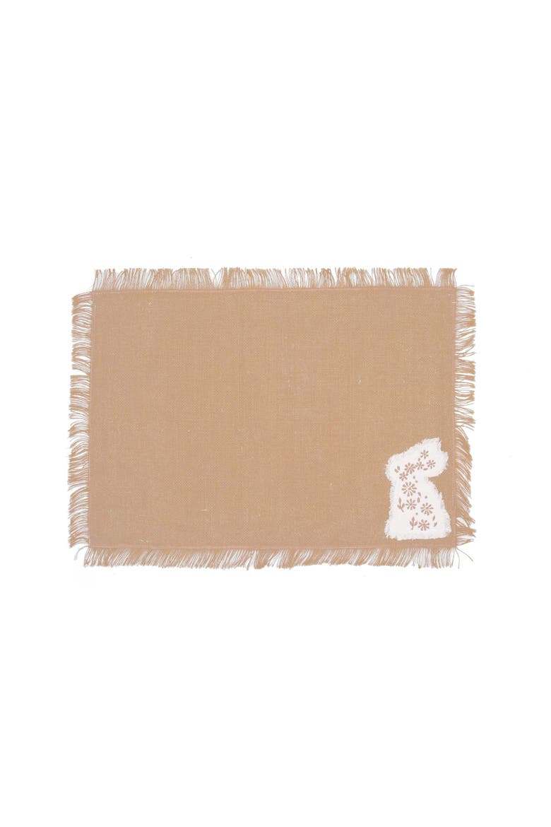 Easter Burlap Bunny Placemat, Main, color, Brown