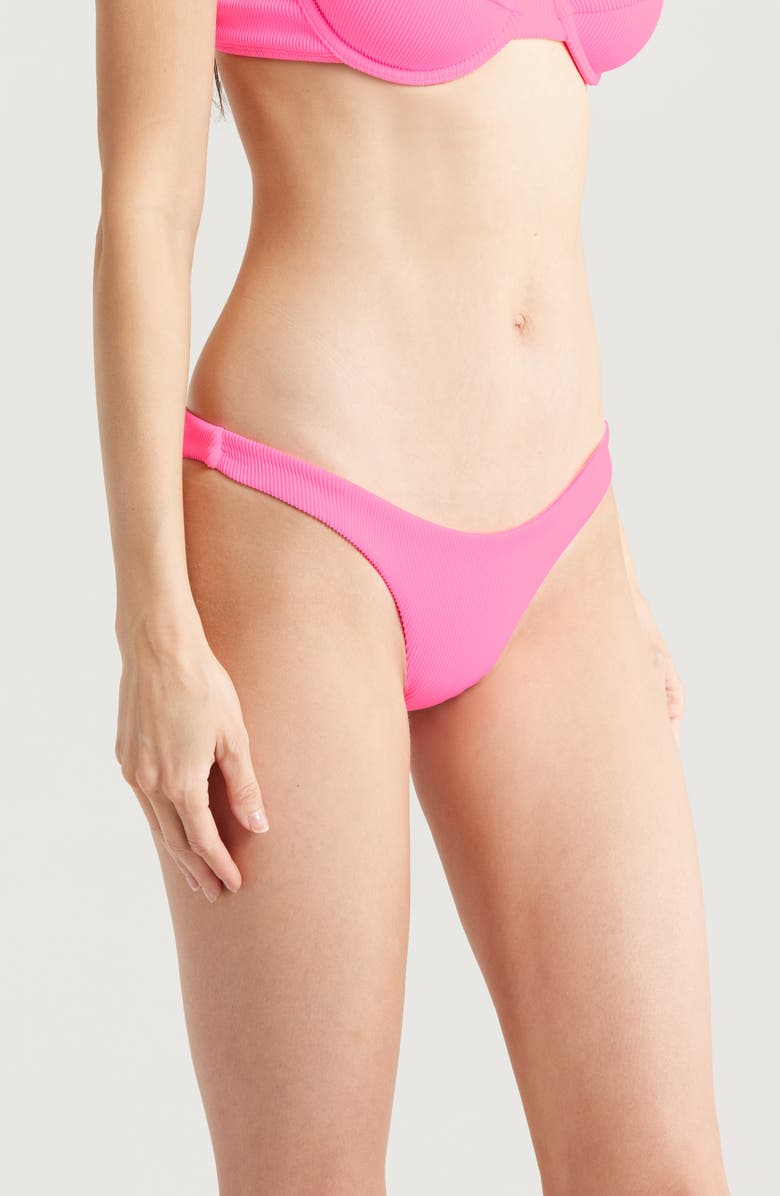 Kulani Kinis Minimalist Bikini Bottoms, Alternate, color, Taffy Pink