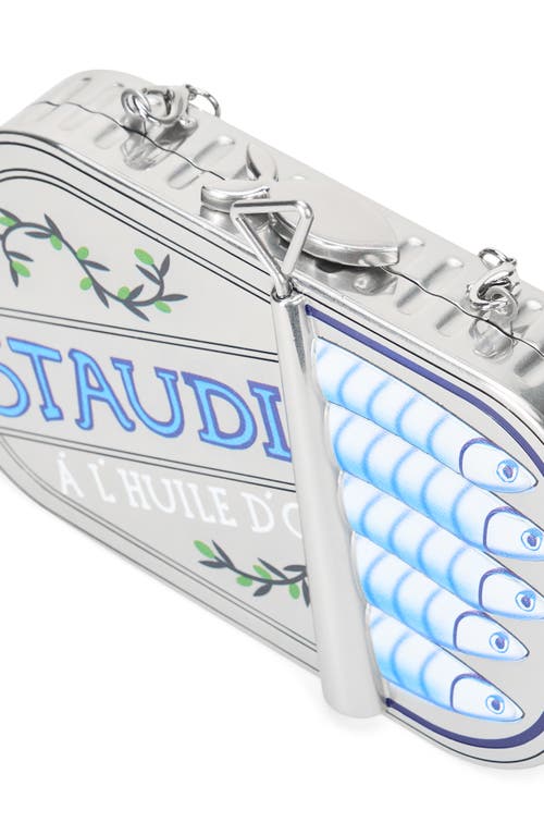 Staud Ines Tin Clutch Silver Multi