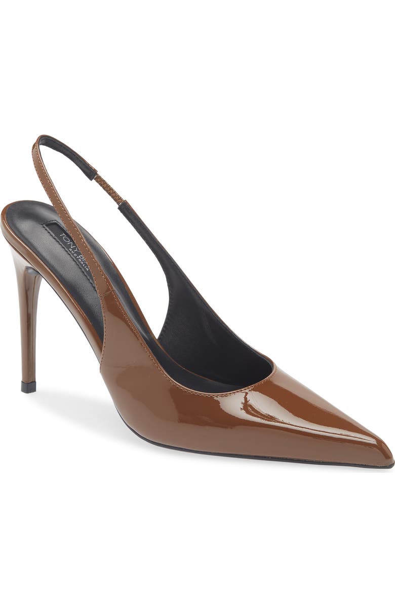 Tony Bianco Slingback Pointed Toe Pump, Main, color, Mocha Patent