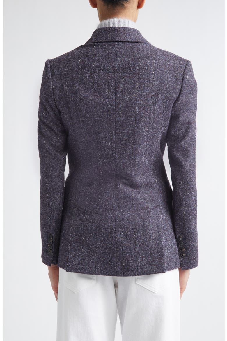 Double Breasted Sequin Detail Alpaca Blend Blazer, Alternate, color, 177 AMETHYST