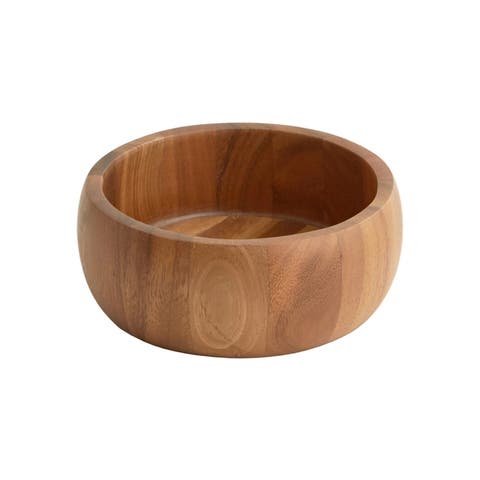 Acacia Wood Calabash Bowl, Small 2.5-Inch x 7-Inch Diameter