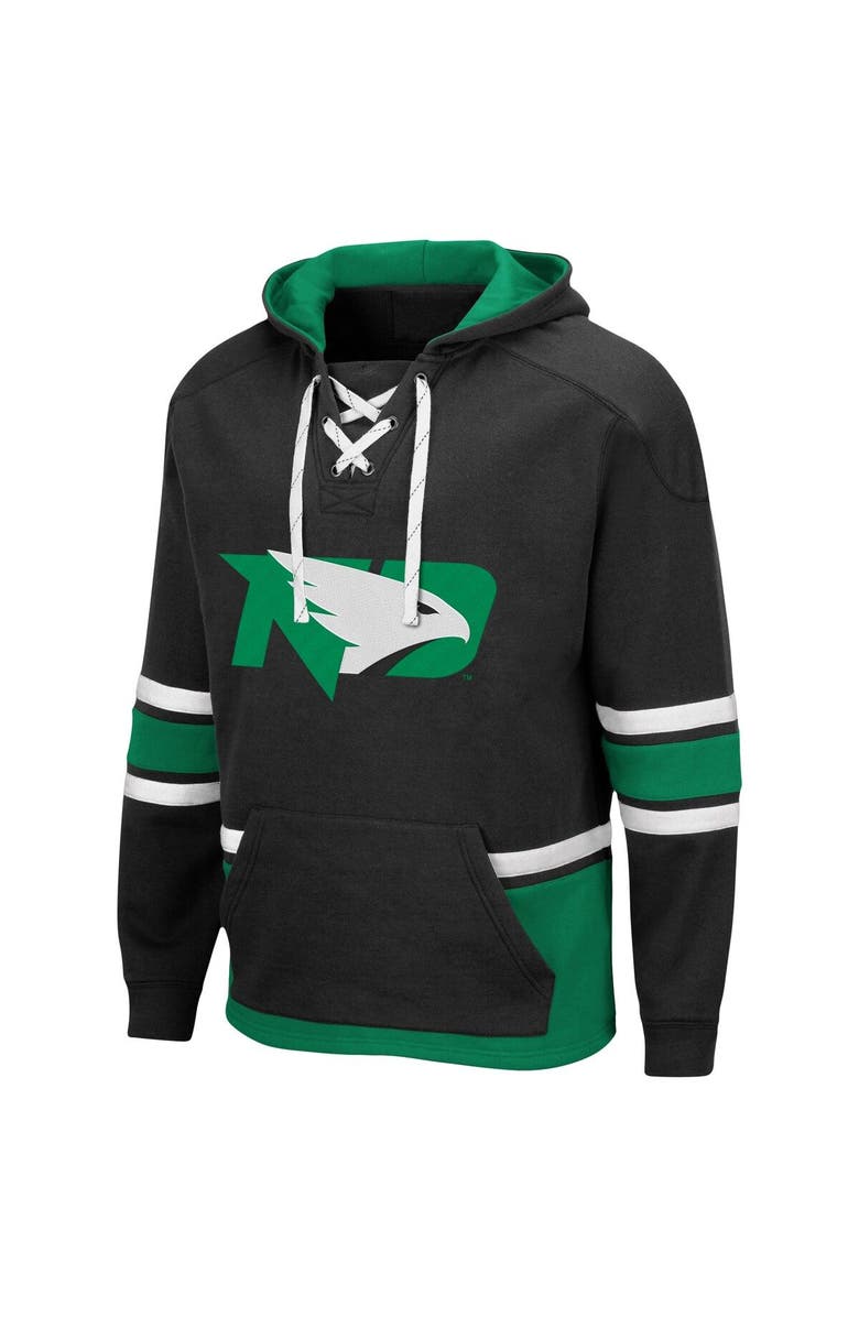 COLOSSEUM Men's Colosseum Black North Dakota Lace Up 3.0 Pullover Hoodie, Alternate, color,