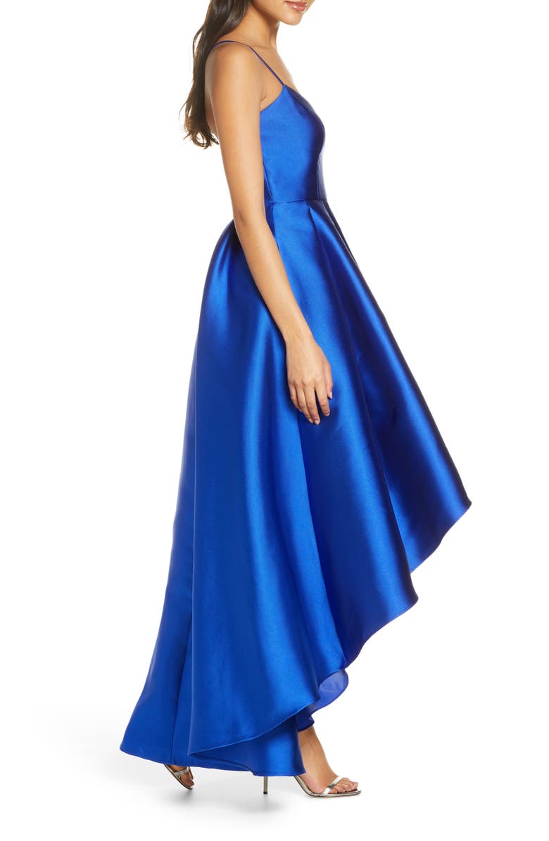 Eliza J Pleated Mikado High/Low Ballgown, Alternate, color,