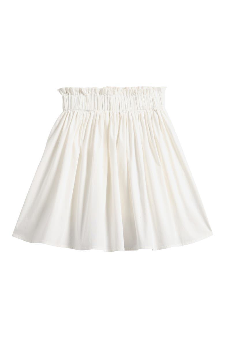 Kids' Pintuck Stretch Cotton Poplin Skirt, Main, color, WHITE