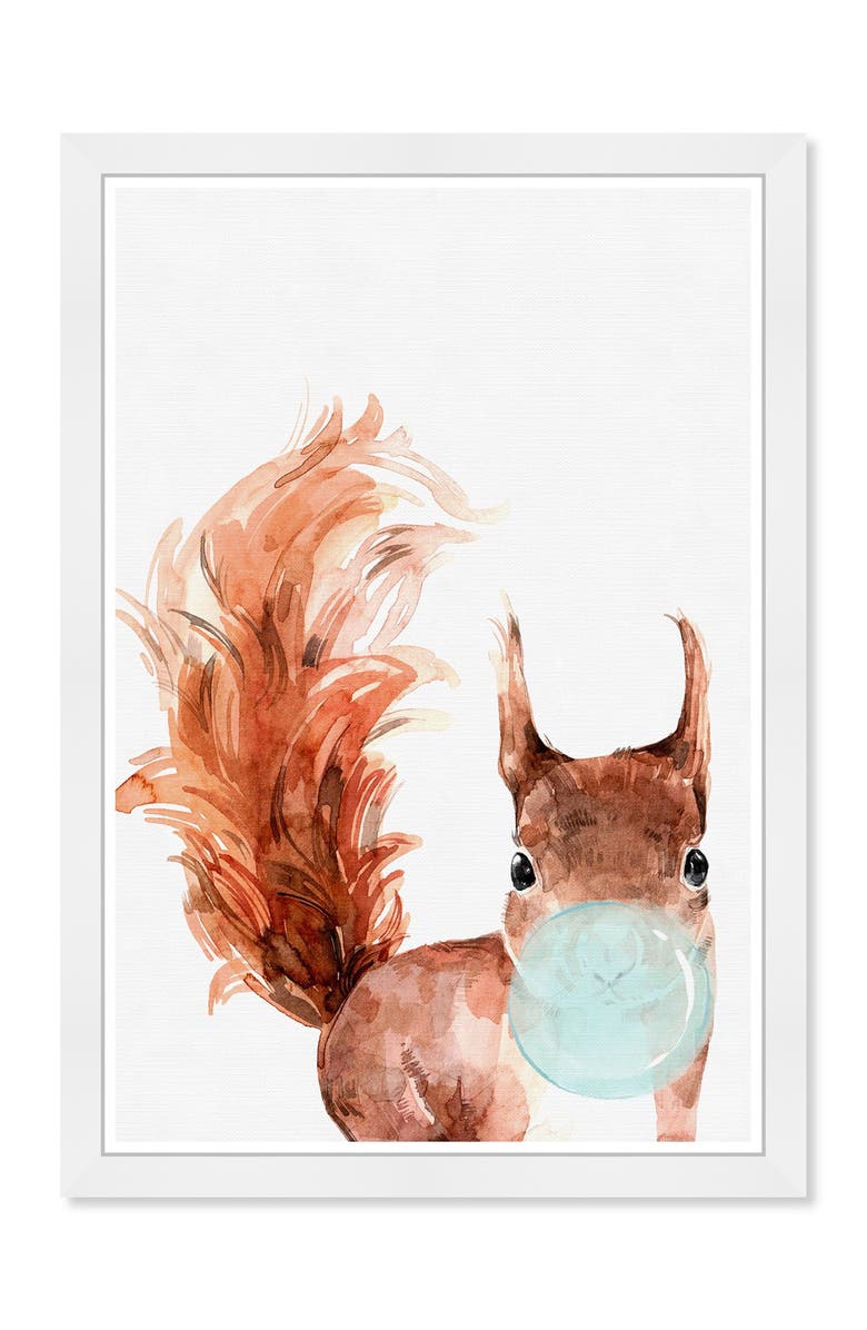 Wynwood Studio Squirrel Bubblegum Brown Animals Framed Wall Art, Main, color, 
