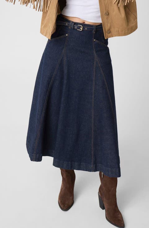 Rayne Paneled Denim Maxi Skirt