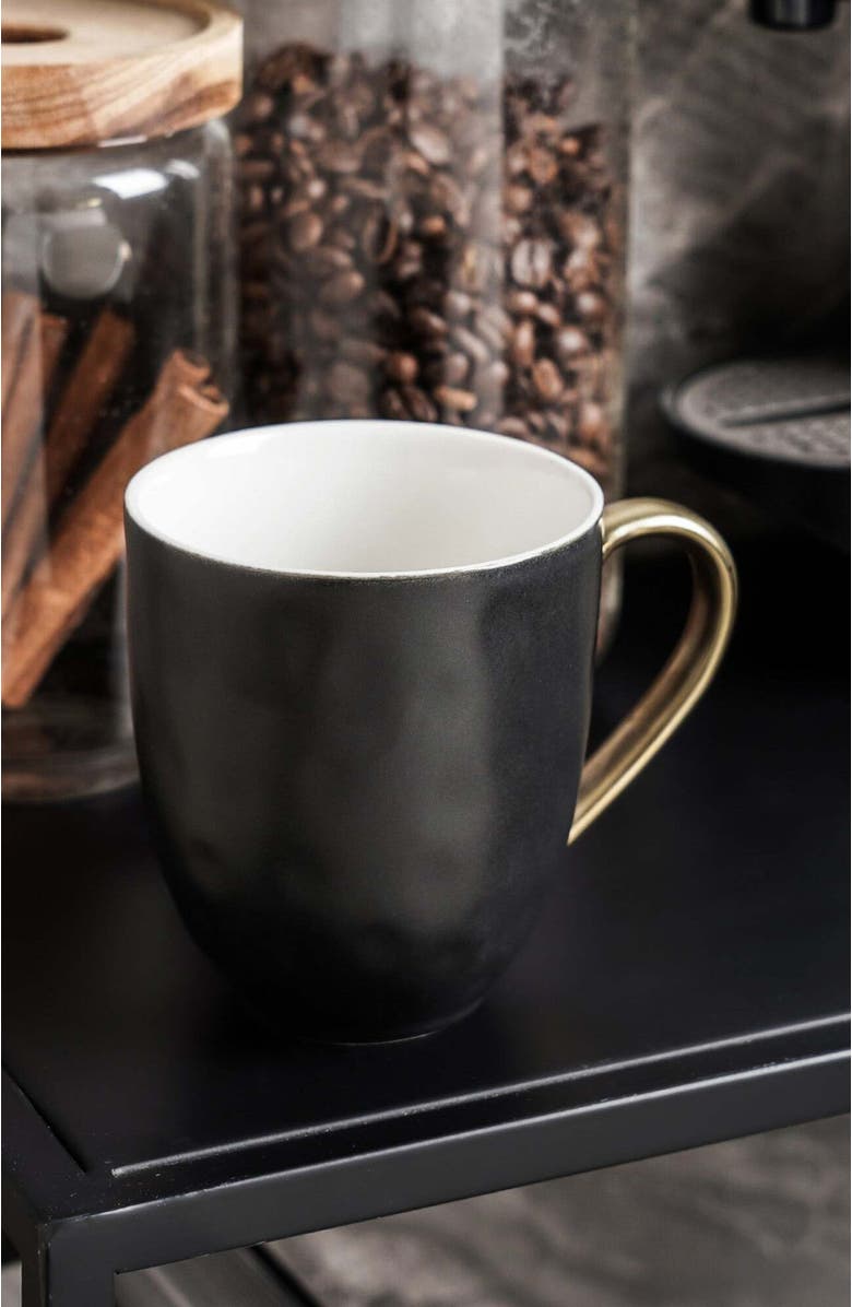 Stone Lain Florian Porcelain 4-Piece Mug Set, Alternate, color, Black