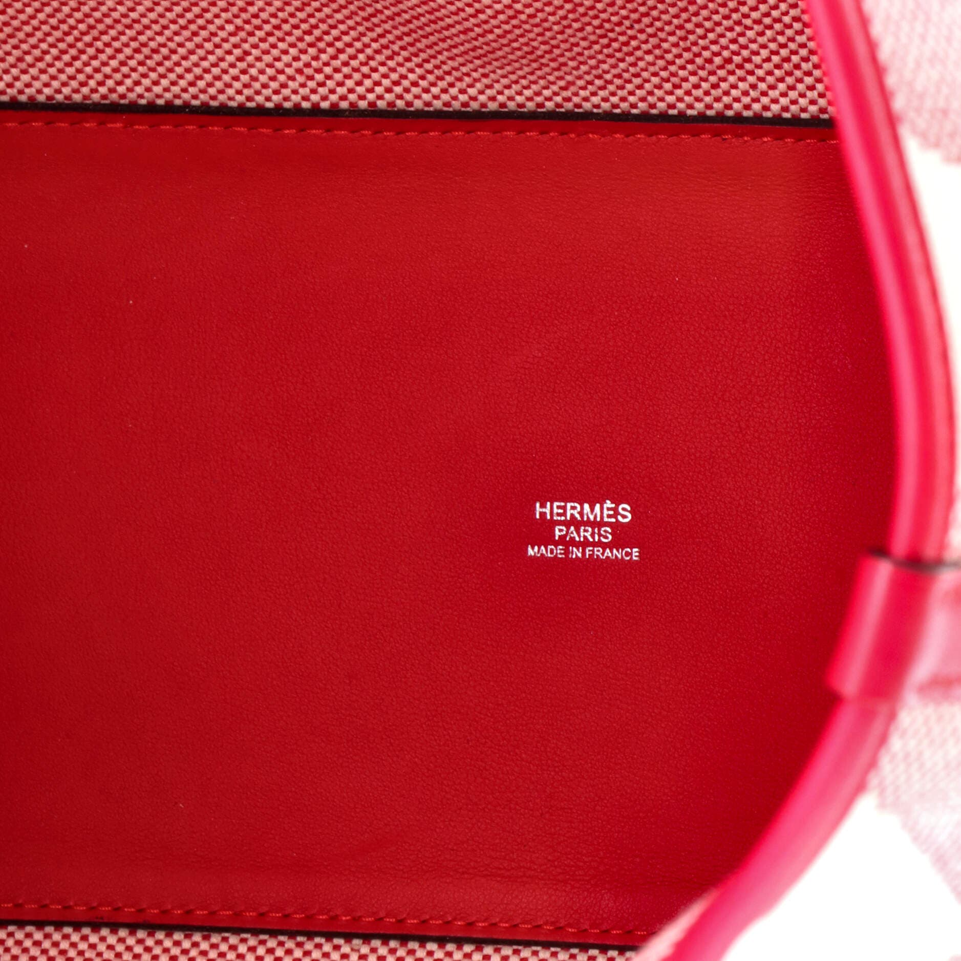 Pre-Owned Hermes Cabas H en Biais Tote Canvas with Leather 40, Alternate, color, Framboise