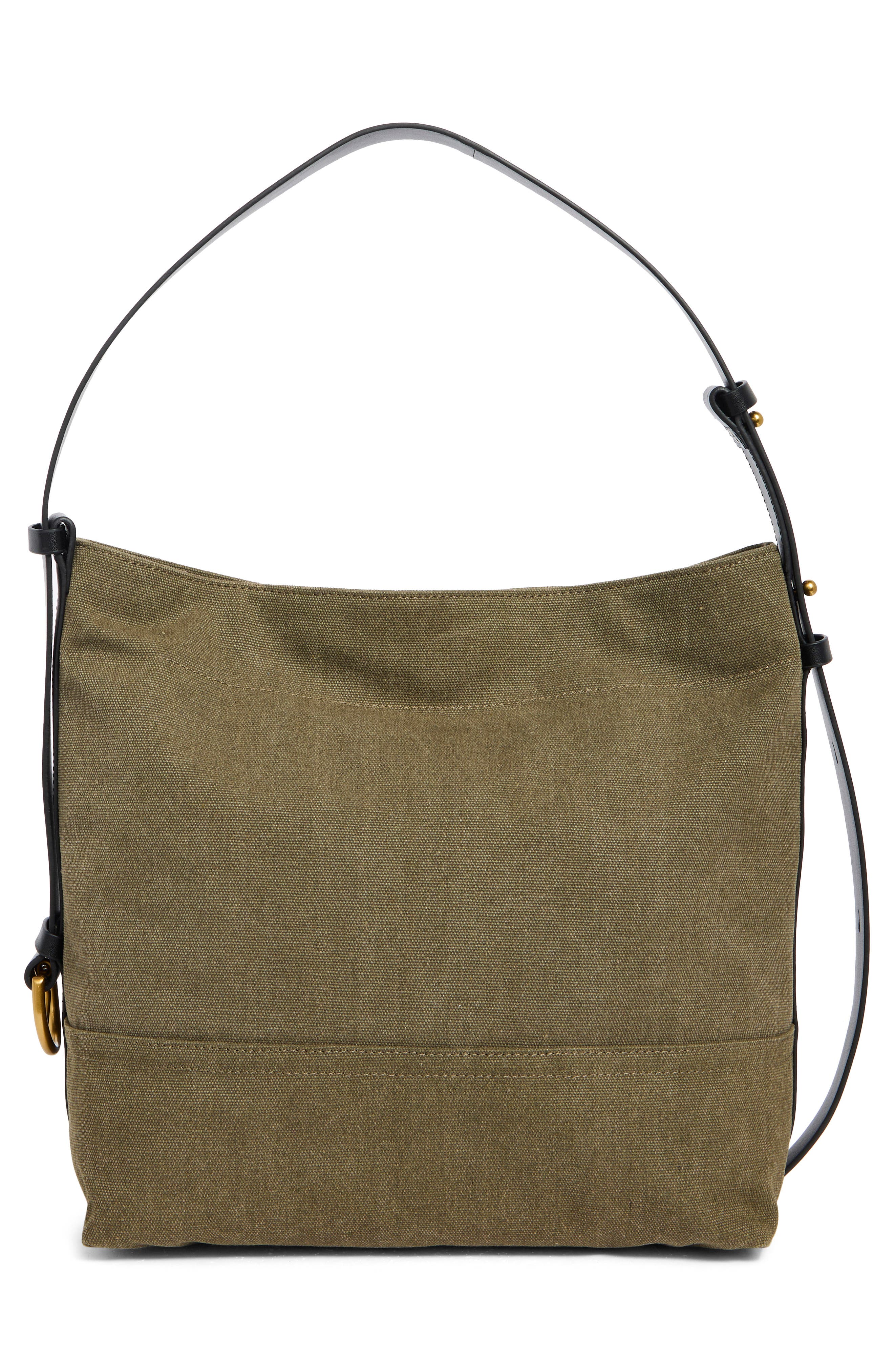 rag & bone Clinton Canvas Bucket Bag, Alternate, color, Forest