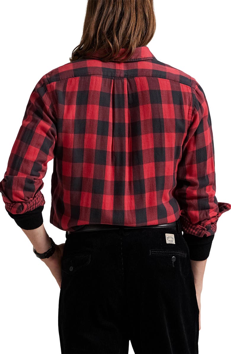 Polo Ralph Lauren Classic Fit Check Cotton Twill Button-Down Shirt, Alternate, color, Red/ Black