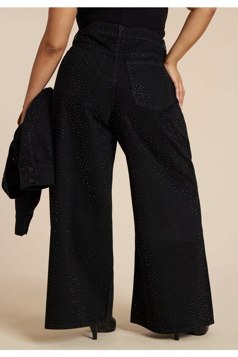 Embellished Rhinestone Jeans, Alternate, color, BLACK