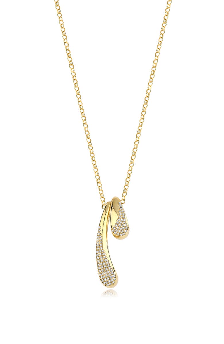 Kloto Snuggle Diamond Double Pendant Necklace, Main, color, Gold