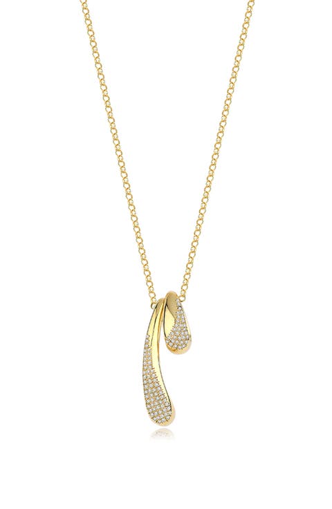 Snuggle Diamond Double Pendant Necklace
