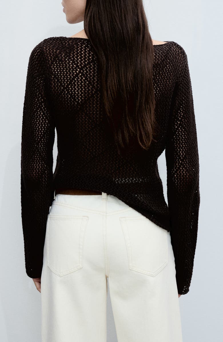 MANGO Open Stitch Cotton Blend Sweater, Alternate, color,