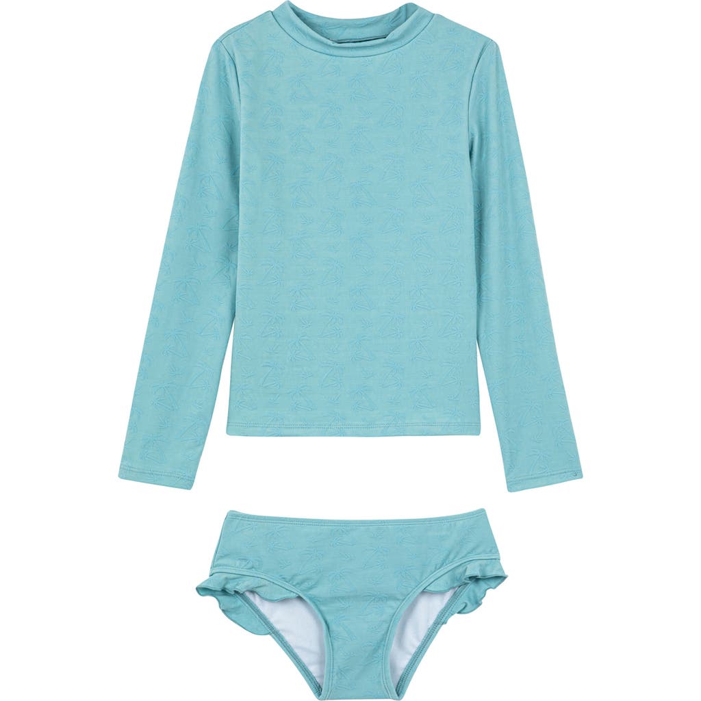 GOTTEX GOTTEX KIDS PALM PARTY TEXTURED LONG SLEEVE RASH GUARD SET