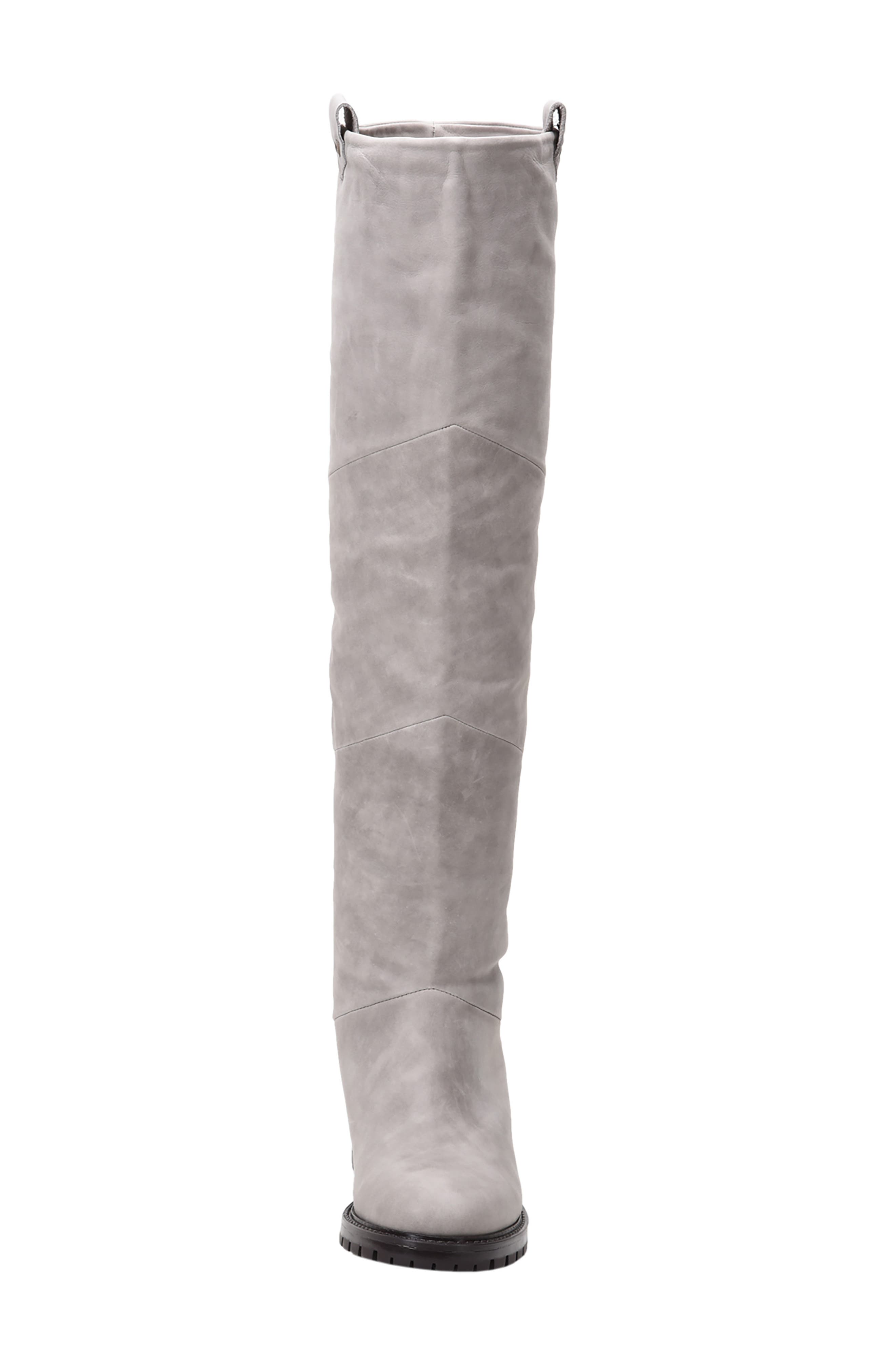 Elena Weatherproof Genuine Shearling Lined Knee High Boot, Alternate, color, MORNING DOVE LEATHER
