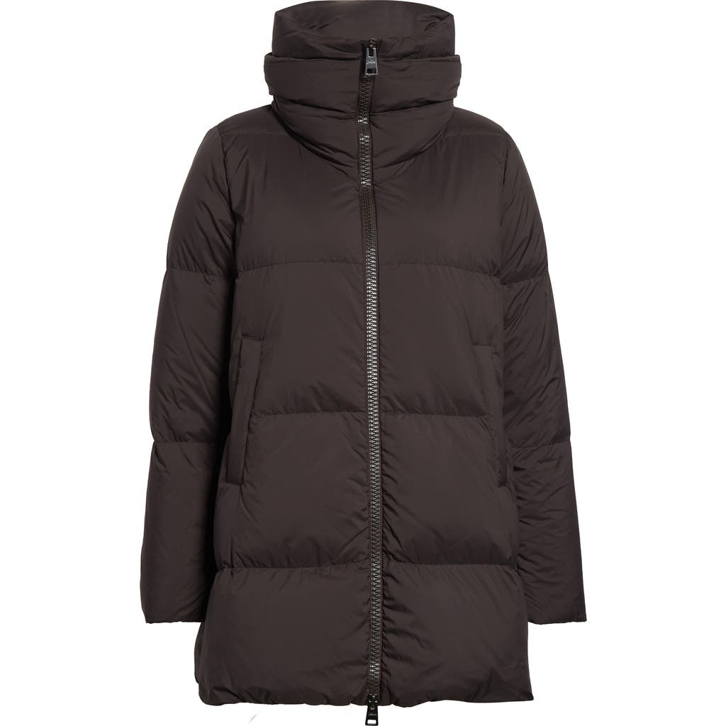 Herno Box Quilted Water Resistant Down Coat In Brown