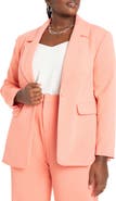ELOQUII Coral One-Button Blazer