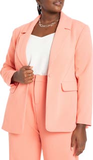 ELOQUII Coral One-Button Blazer