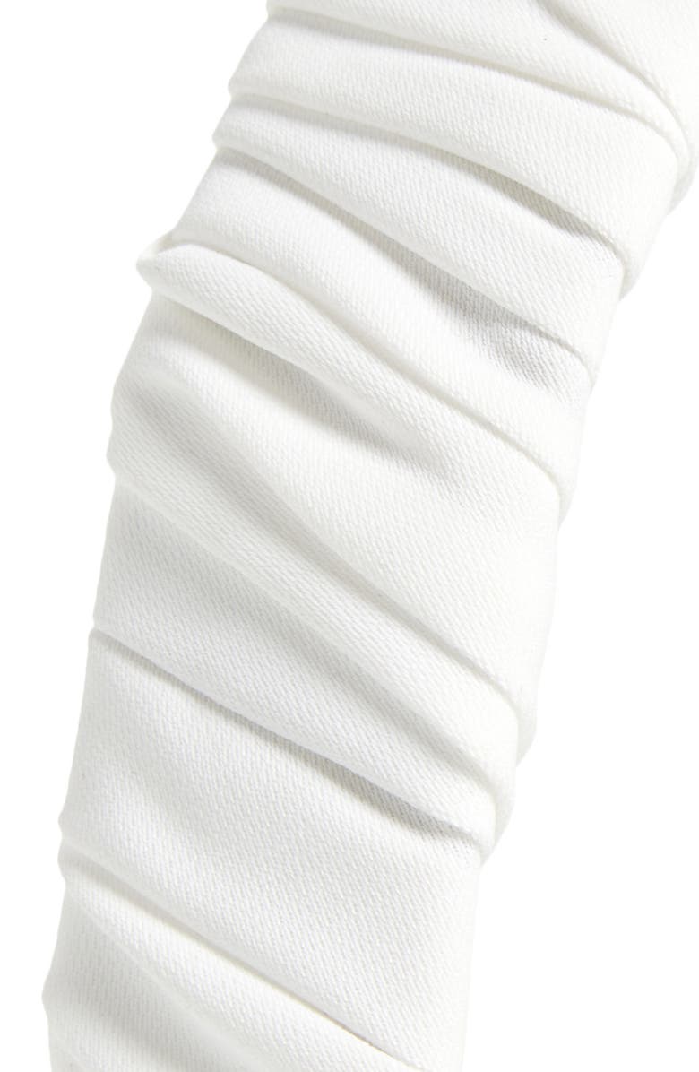 Tasha Ruched Satin Headband, Alternate, color, White