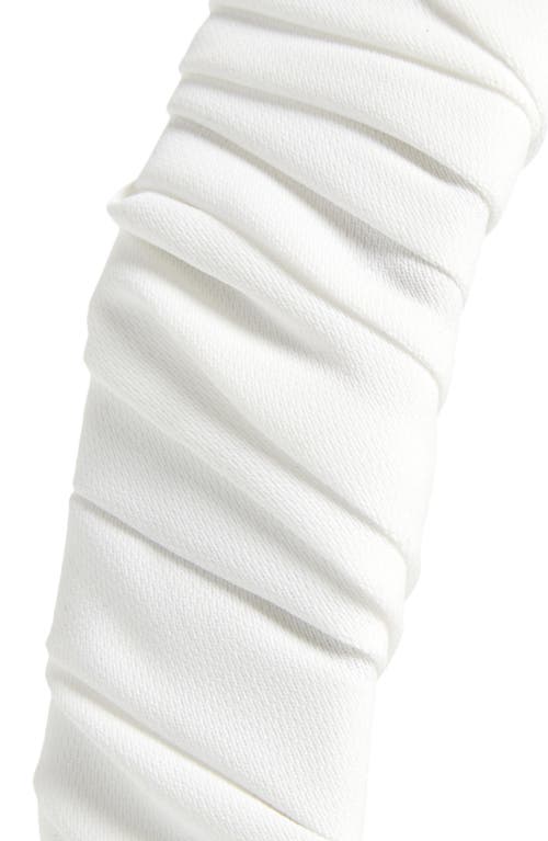Tasha Ruched Satin Headband In White