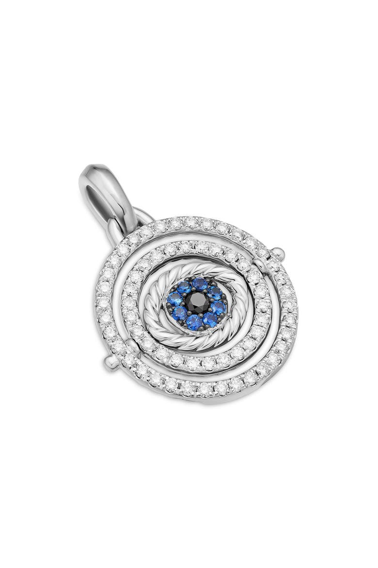 Evil Eye Mobile Amulet in 18K White Gold with Pavé Blue Sapphire and Diamonds, Alternate, color, BLUE SAPPHIRE/WHITE GOLD