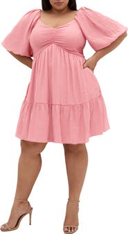 City Chic Marcy Puff Sleeve Minidress