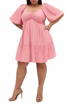 City Chic Marcy Puff Sleeve Minidress